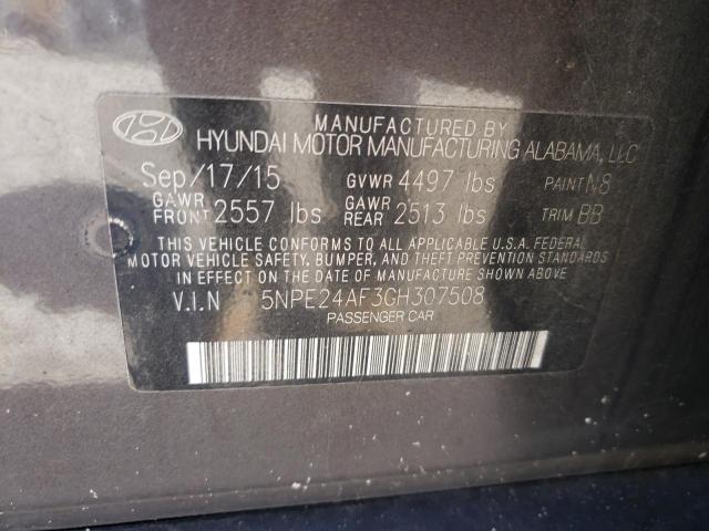 Photo 10 from auction – 2016 HYUNDAI SONATA SE with VIN 5NPE24AF3GH307508