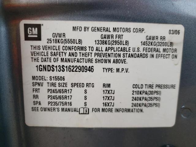 Photo 10 from auction – 2006 CHEVROLET TRAILBLAZE with VIN 1GNDS13S162290946