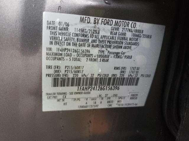 Photo 10 from auction – 2006 FORD FIVE HUNDR with VIN 1FAHP24126G156396