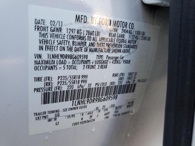 Photo 10 from auction – 2011 LINCOLN MKS with VIN 1LNHL9DR9BG609598