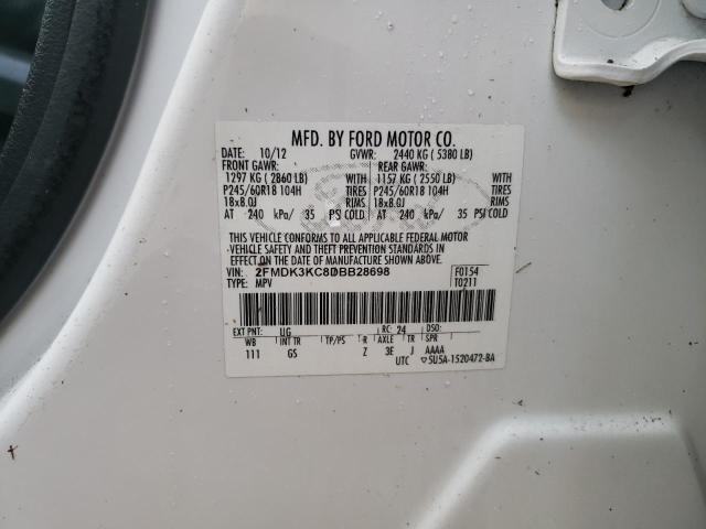 Photo 10 from auction – 2013 FORD EDGE LIMIT with VIN 2FMDK3KC8DBB28698