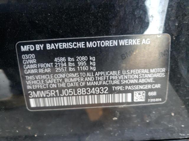 Photo 10 from auction – 2020 BMW 330I with VIN 3MW5R1J05L8B34932