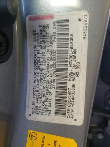 Photo 10 from auction – 2002 LEXUS ES 300 with VIN JTHBF30G320053332
