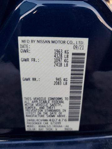 Photo 10 from auction – 2021 NISSAN ALTIMA SR with VIN 1N4BL4CV4MN407476