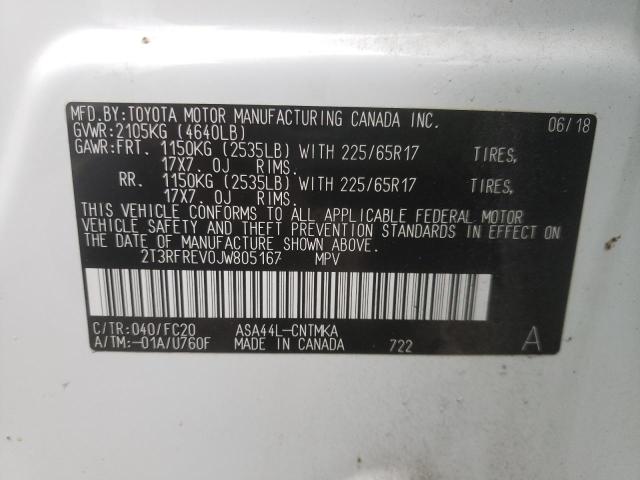 Photo 10 from auction – 2018 TOYOTA RAV4 ADVEN with VIN 2T3RFREV0JW805167