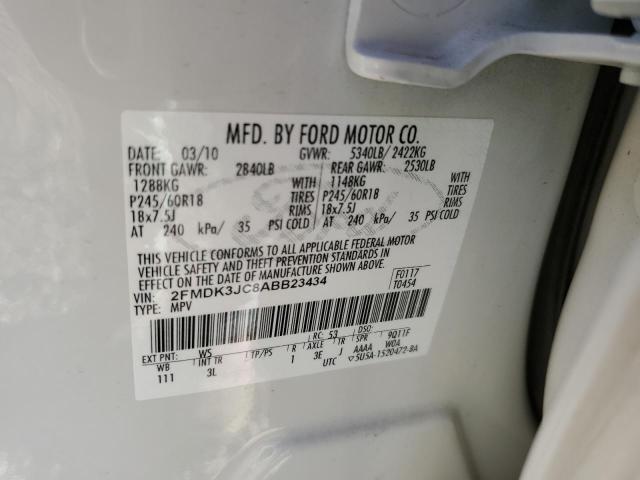 Photo 10 from auction – 2010 FORD EDGE SEL with VIN 2FMDK3JC8ABB23434