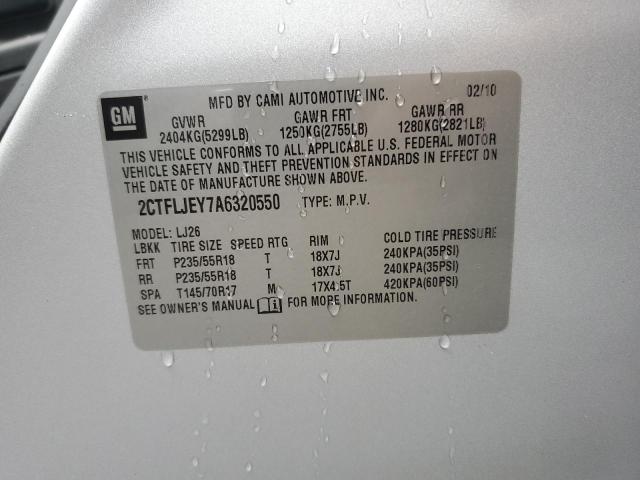 Photo 10 from auction – 2010 GMC TERRAIN SL with VIN 2CTFLJEY7A6320550
