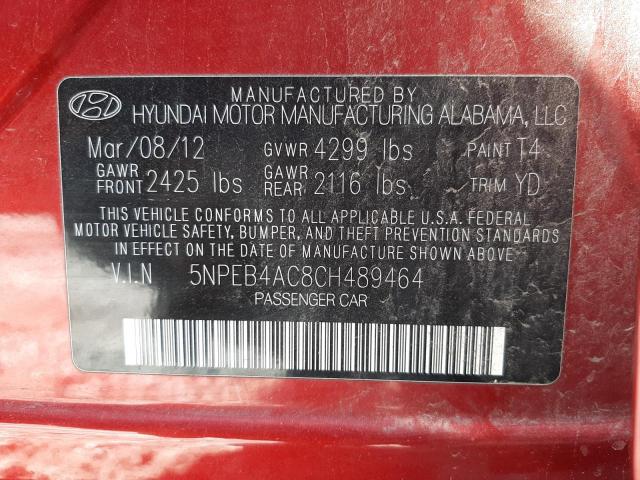 Photo 10 from auction – 2012 HYUNDAI SONATA GLS with VIN 5NPEB4AC8CH489464