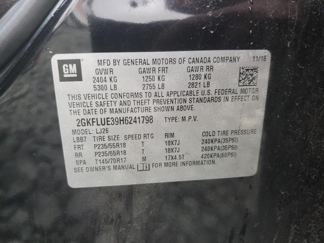 Photo 10 from auction – 2017 GMC TERRAIN SL with VIN 2GKFLUE39H6241798