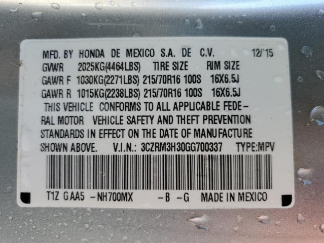 Photo 10 from auction – 2016 HONDA CR-V LX with VIN 3CZRM3H30GG700337