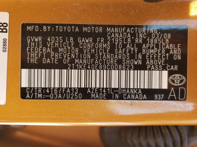 Photo 10 from auction – 2009 TOYOTA COROLLA MA with VIN 2T1KE40E89C008623