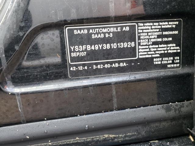 Photo 10 from auction – 2008 SAAB 9-3 2.0T with VIN YS3FB49Y381013926