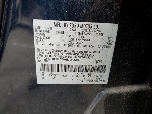 Photo 10 from auction – 2010 FORD EDGE LIMIT with VIN 2FMDK3KC0ABA60604