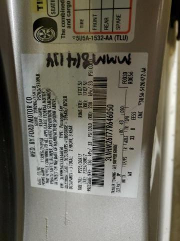 Photo 10 from auction – 2007 LINCOLN MKZ with VIN 3LNHM26T77R646050