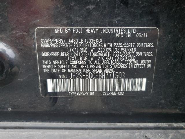 Photo 10 from auction – 2011 SUBARU FORESTER 2 with VIN JF2SHBDC5BH771903