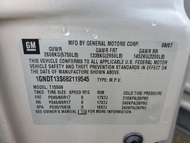 Photo 10 from auction – 2008 CHEVROLET TRAILBLAZE with VIN 1GNDT13S682119545