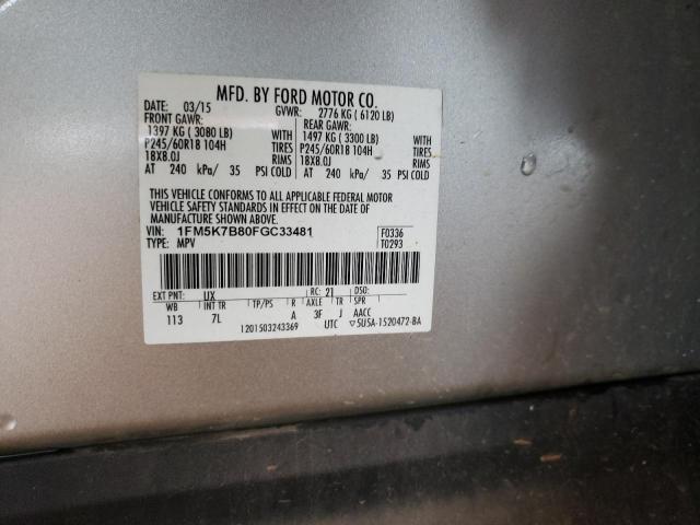 Photo 10 from auction – 2015 FORD EXPLORER with VIN 1FM5K7B80FGC33481