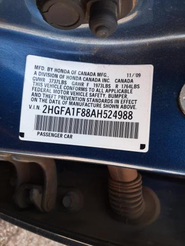 Photo 10 from auction – 2010 HONDA CIVIC EX with VIN 2HGFA1F88AH524988