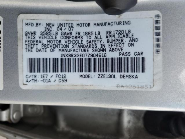 Photo 10 from auction – 2007 TOYOTA COROLLA CE with VIN 1NXBR32E07Z904616