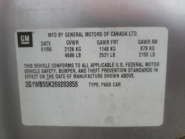 Photo 10 from auction – 2006 CHEVROLET IMPALA LS with VIN 2G1WB55K269283858