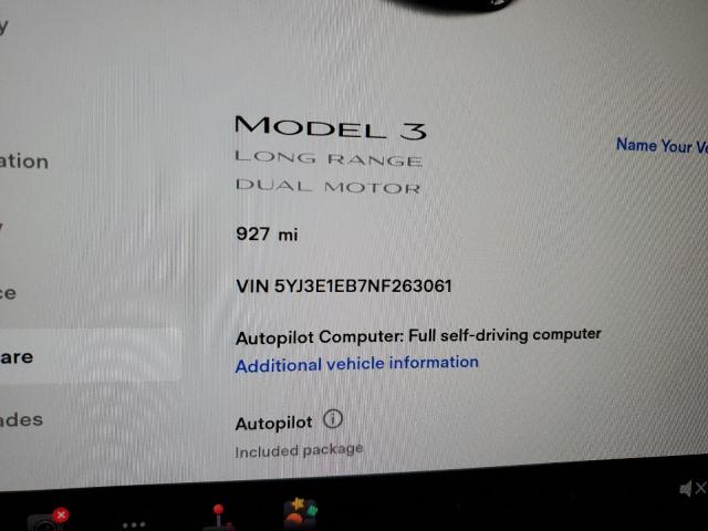 Photo 8 from auction – 2022 TESLA MODEL 3 with VIN 5YJ3E1EB7NF263061