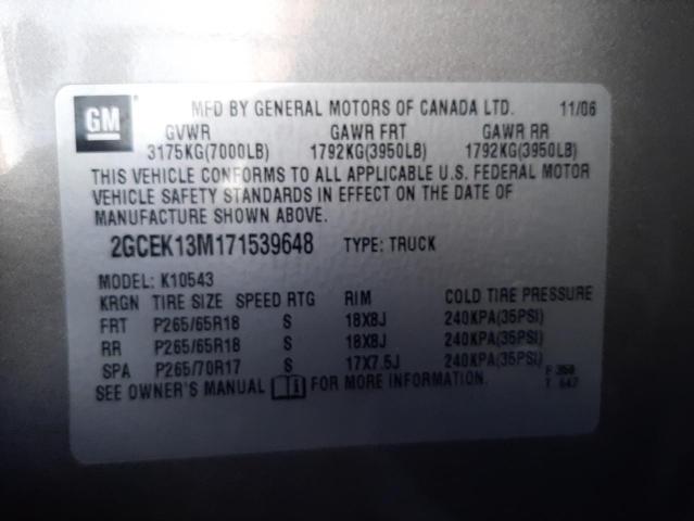 Photo 10 from auction – 2007 CHEVROLET SILVERADO with VIN 2GCEK13M171539648