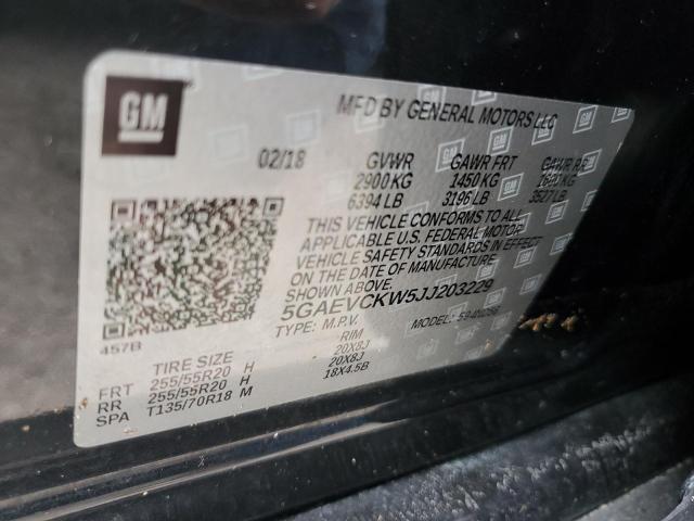 Photo 10 from auction – 2018 BUICK ENCLAVE AV with VIN 5GAEVCKW5JJ203229