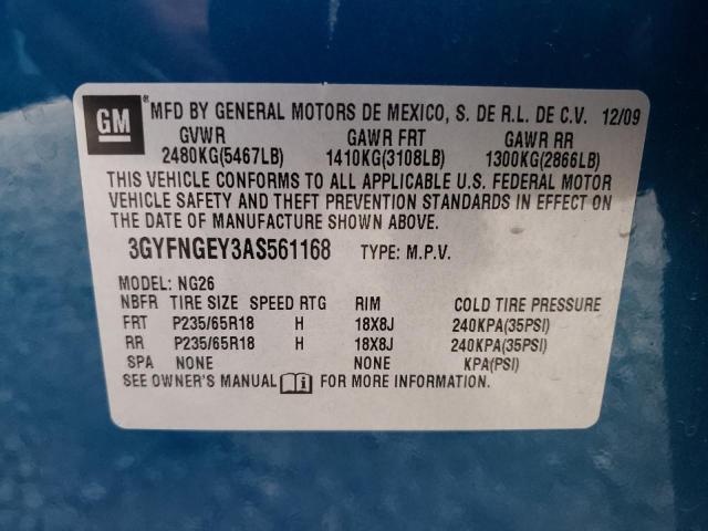Photo 10 from auction – 2010 CADILLAC SRX with VIN 3GYFNGEY3AS561168