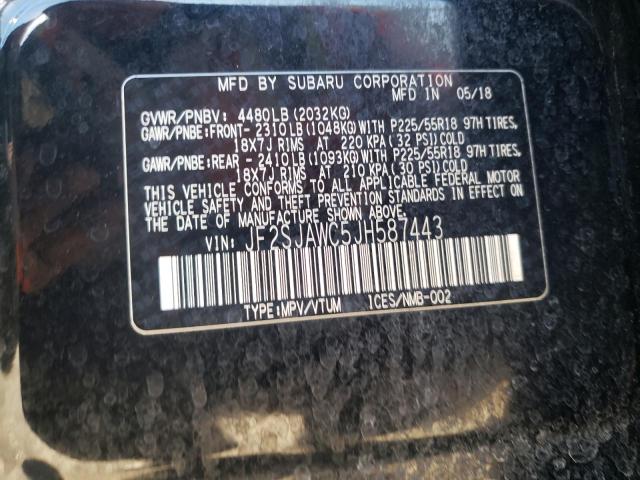 Photo 10 from auction – 2018 SUBARU FORESTER 2 with VIN JF2SJAWC5JH587443