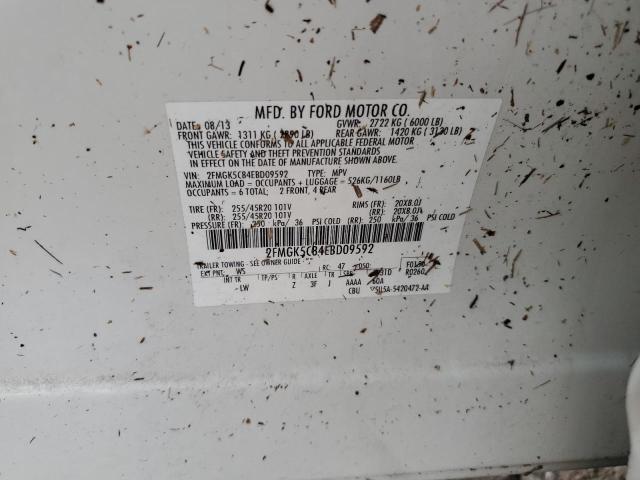 Photo 10 from auction – 2014 FORD FLEX SEL with VIN 2FMGK5C84EBD09592