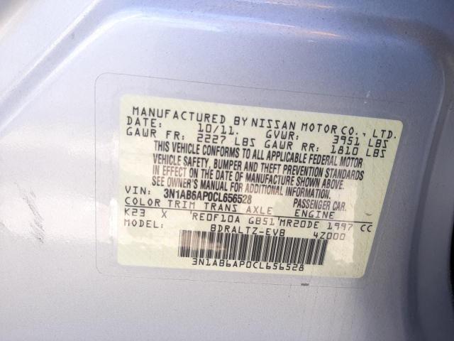 Photo 10 from auction – 2012 NISSAN SENTRA 2.0 with VIN 3N1AB6AP0CL656528