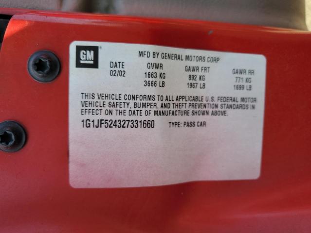 Photo 10 from auction – 2002 CHEVROLET CAVALIER L with VIN 1G1JF524327331660