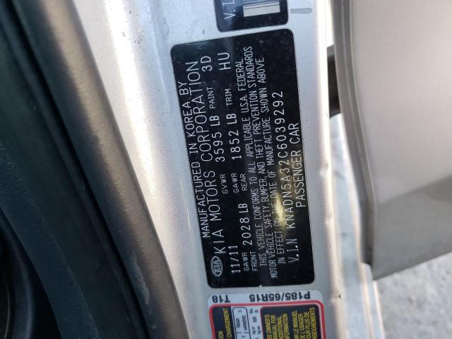 Photo 10 from auction – 2012 KIA RIO with VIN KNADN5A32C6039292
