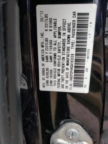 Photo 10 from auction – 2012 HONDA ACCORD LXP with VIN 1HGCP2F44CA193039