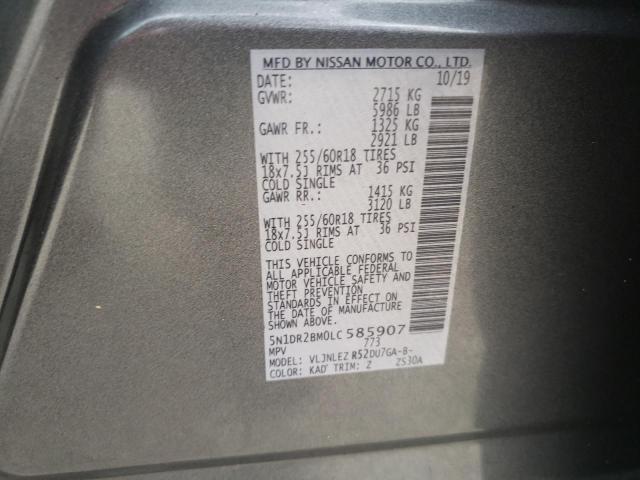 Photo 10 from auction – 2020 NISSAN PATHFINDER with VIN 5N1DR2BM0LC585907