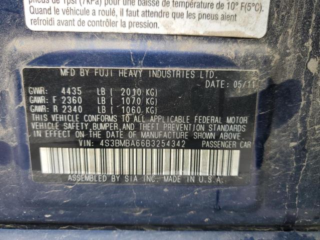 Photo 10 from auction – 2011 SUBARU LEGACY 2.5 with VIN 4S3BMBA66B3254342