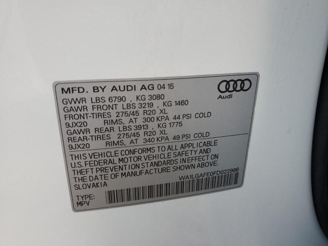 Photo 10 from auction – 2015 AUDI Q7 PREMIUM with VIN WA1LGAFE0FD022996