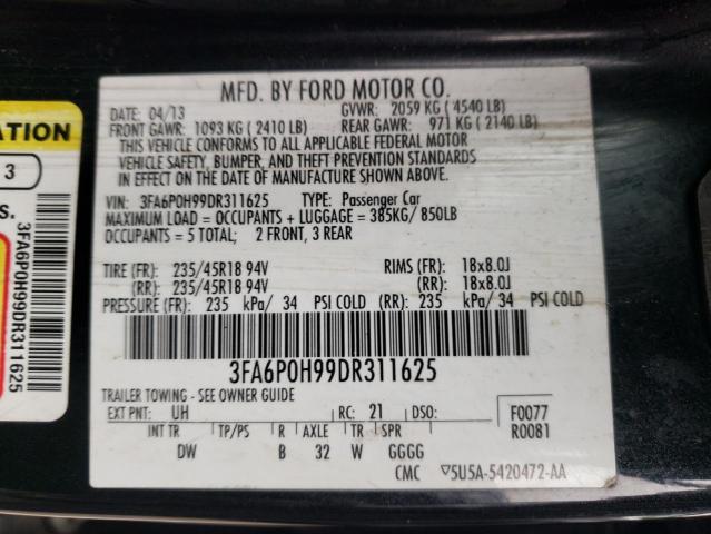 Photo 10 from auction – 2013 FORD FUSION SE with VIN 3FA6P0H99DR311625