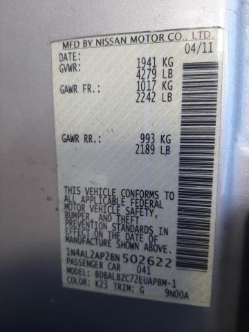 Photo 10 from auction – 2011 NISSAN ALTIMA BAS with VIN 1N4AL2AP2BN502622