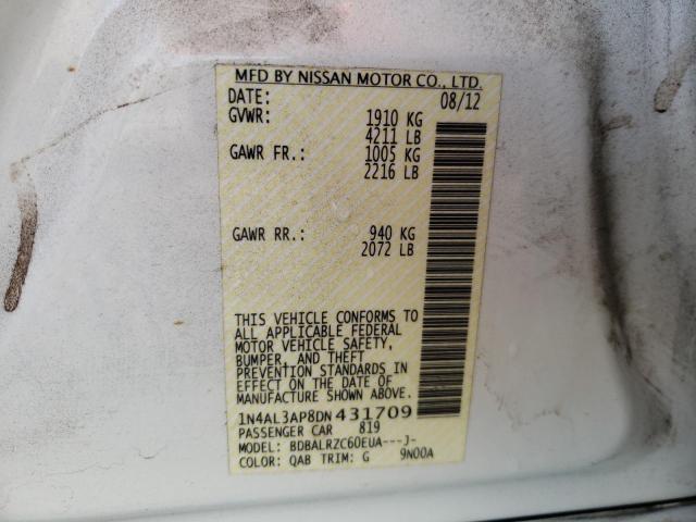Photo 10 from auction – 2013 NISSAN ALTIMA 2.5 with VIN 1N4AL3AP8DN431709