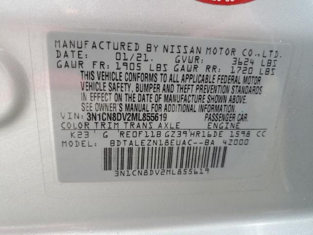 Photo 10 from auction – 2021 NISSAN VERSA S with VIN 3N1CN8DV2ML855619