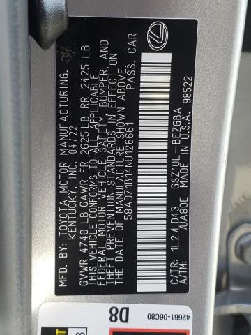 Photo 10 from auction – 2022 LEXUS ES 350 BAS with VIN 58ADZ1B14NU126661