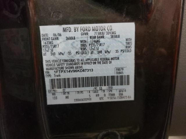Photo 10 from auction – 2006 FORD F150 with VIN 1FTPX14V96KD87313