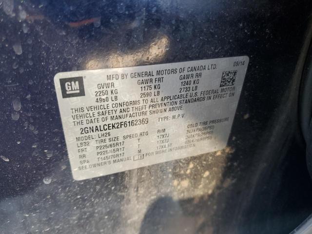 Photo 10 from auction – 2015 CHEVROLET EQUINOX LT with VIN 2GNALCEK2F6162369