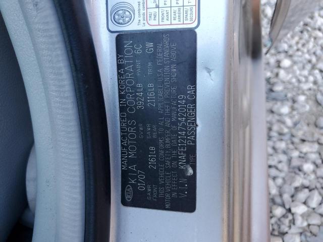 Photo 10 from auction – 2007 KIA SPECTRA EX with VIN KNAFE121475420149