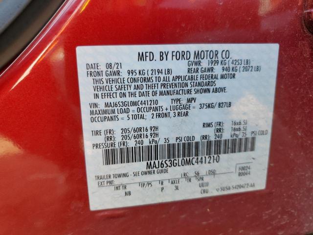 Photo 10 from auction – 2021 FORD ECOSPORT S with VIN MAJ6S3GL0MC441210