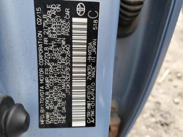 Photo 10 from auction – 2015 TOYOTA PRIUS PLUG with VIN JTDKN3DP3F3072840