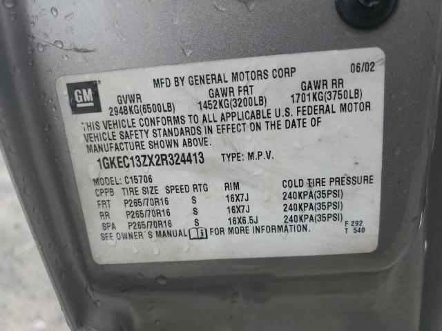 Photo 10 from auction – 2002 GMC YUKON with VIN 1GKEC13ZX2R324413