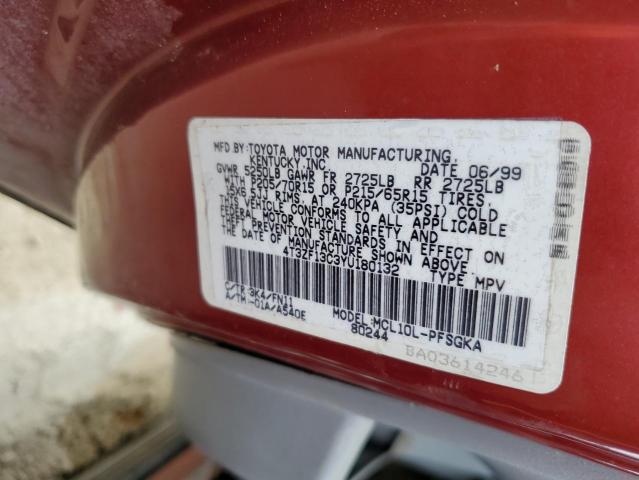 Photo 10 from auction – 2000 TOYOTA SIENNA LE with VIN 4T3ZF13C3YU180132