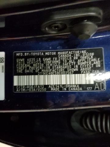 Photo 10 from auction – 2009 TOYOTA COROLLA MA with VIN 2T1KE40E59C002567